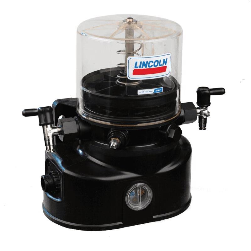 Lincoln vetpomp P502, 1 KG, laag niveau + volgplaat, 12 Volt, 1K6 pompelement, 2e aansluiting
