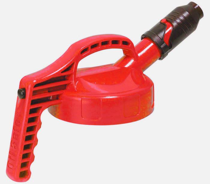 OilSafe Deksel met korte tuit rood