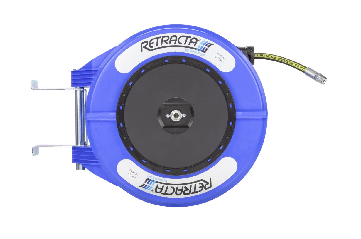 Retracta R3 Premium veerbediende oliehaspel met 15m x 1/2 " HD slang (blauw)