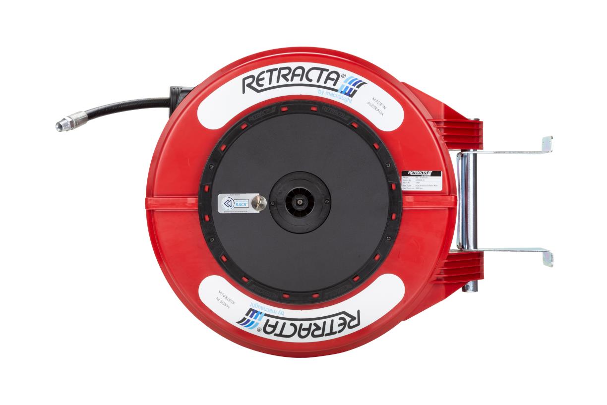 Retracta R3 RACR veerbediende hogedruk waterhaspel met 20m x 1/4 " slang (rood)