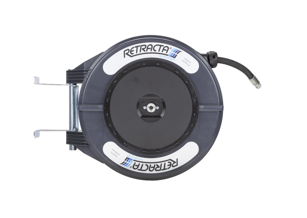 Retracta R3 Premium veerbediende oliehaspel met 15m x 1/2 " HD slang (donkergrijs)
