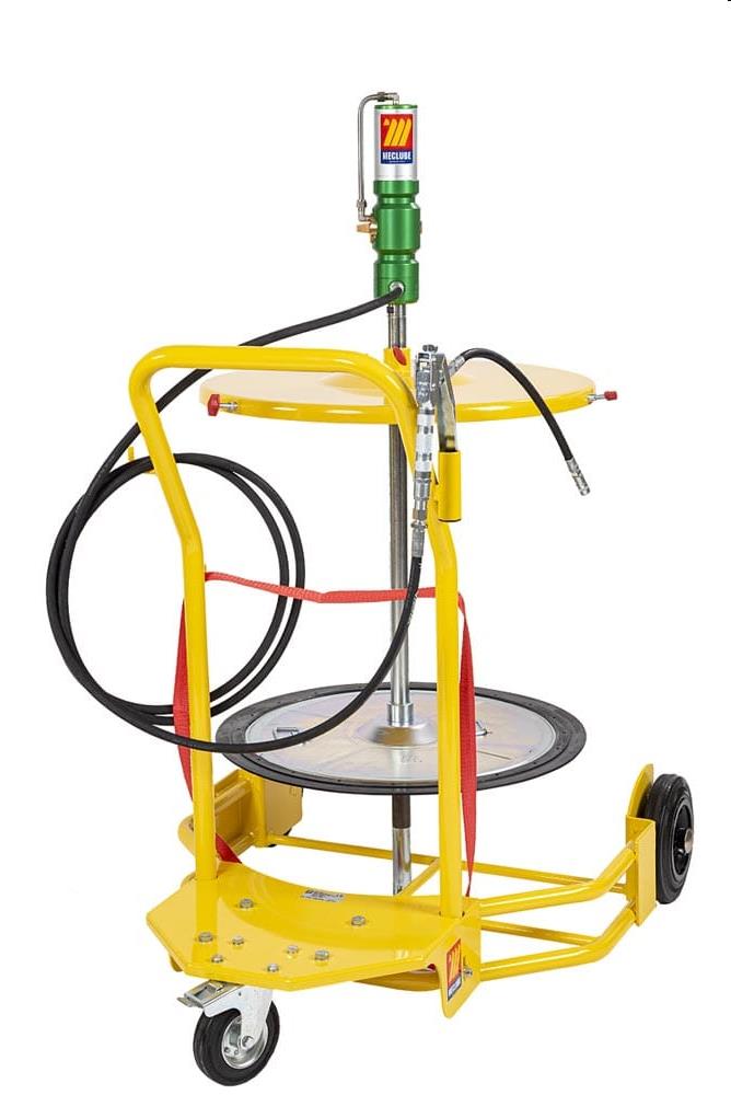 Pneumatische vetpomp set verrijdbaar (3 wielen) 180-220 KG Ø550-600 mm