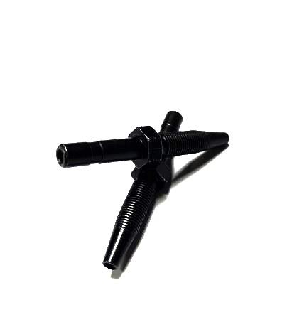 Pijpeind 6mm recht zwart (kort)