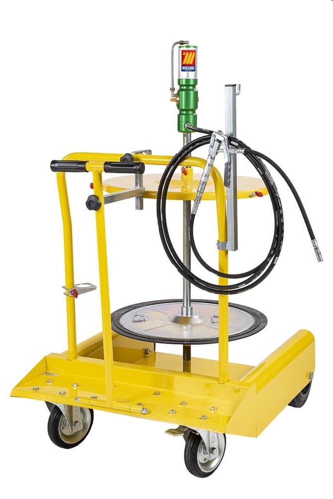 Pneumatische vetpomp set verrijdbaar (4 wielen) 180-220 KG Ø550-600 mm