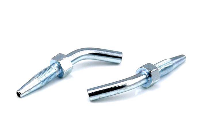 Pijpeind 6mm 45° D6  H=24 L=15