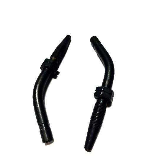 Pijpeind 6mm 45° zwart