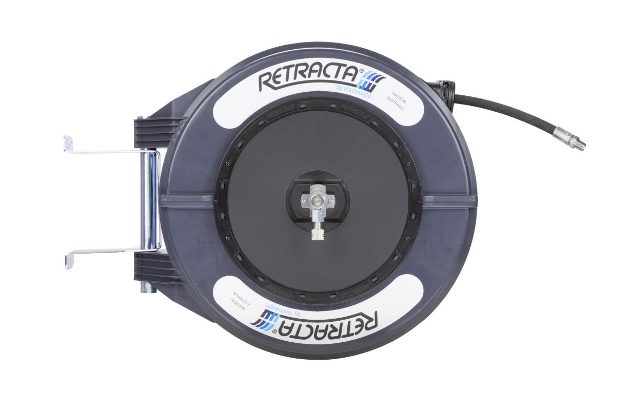 Retracta R3 Premium veerbediende vethaspel met 15m x 1/4 " HD slang (donkergrijs)