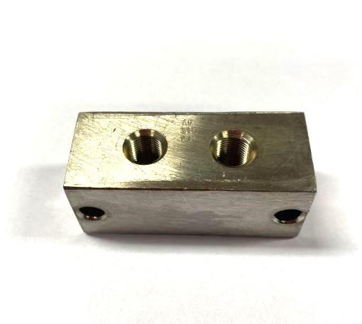 RVS 316 2x2 Smeernippelblok 1/8 BSP 2x Bev.gat.