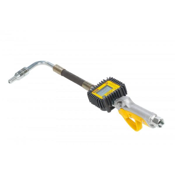 Oliepistool digitaal, Flexibele uitloop 90°, drupventiel Ø14mm