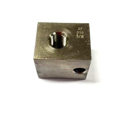 RVS 316 1x1 Smeernippelblok  M10x1 1x Bev.gat.