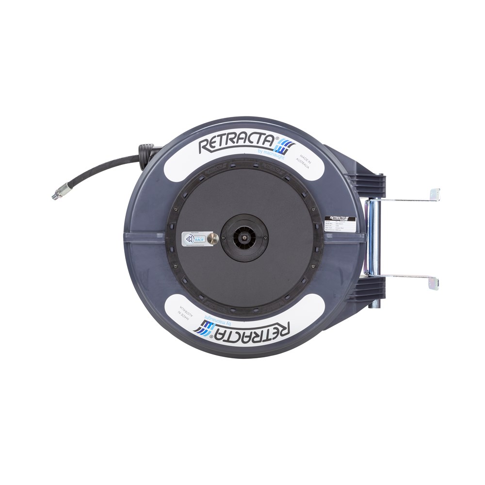 Retracta R3 RACR Premium veerbediende vethaspel met 15m x 1/4 " HD slang (zwart)