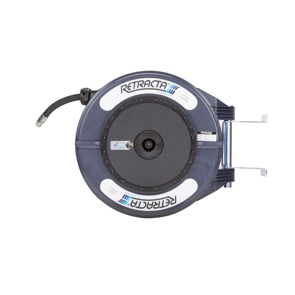 Retracta R3 RACR Premium veerbediende oliehaspel met 15m x 1/2 " HD slang (donkergrijs)