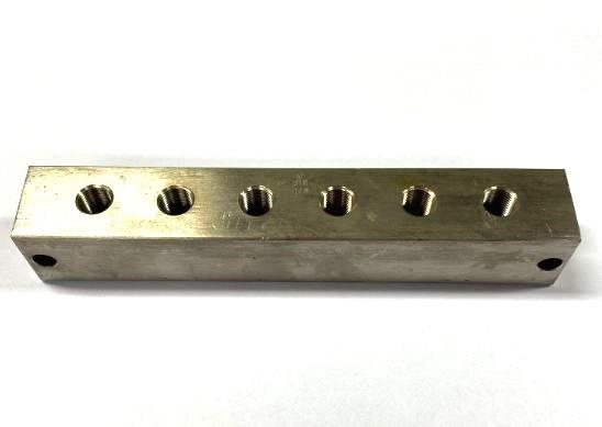 RVS 316 6x6 Smeernippelblok M10x1 2x Bev.gat.