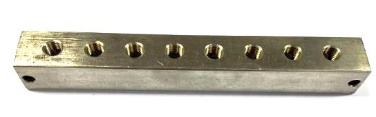 RVS 316 8x8 Smeernippelblok M10x1 2x Bev.gat.