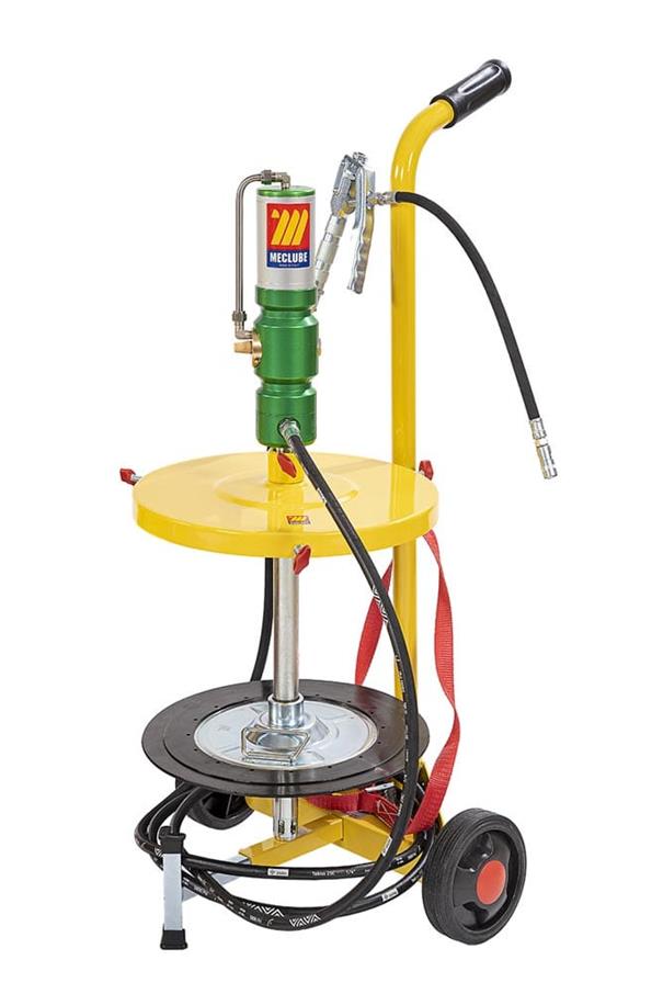 Pneumatische vetpomp verrijdbaar 18-30 KG Ø300-350 mm