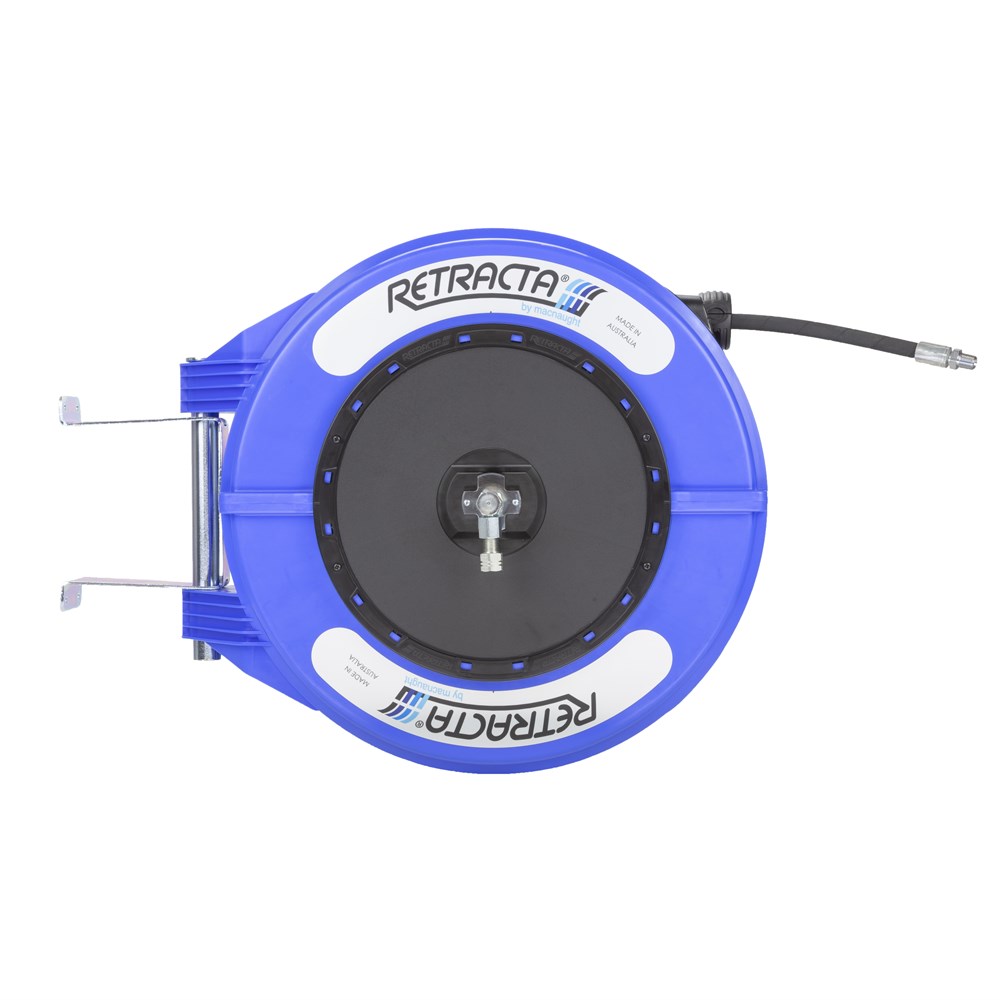 Retracta R3 Premium veerbediende vethaspel met 10m x 1/4 " HD slang (Blauw)