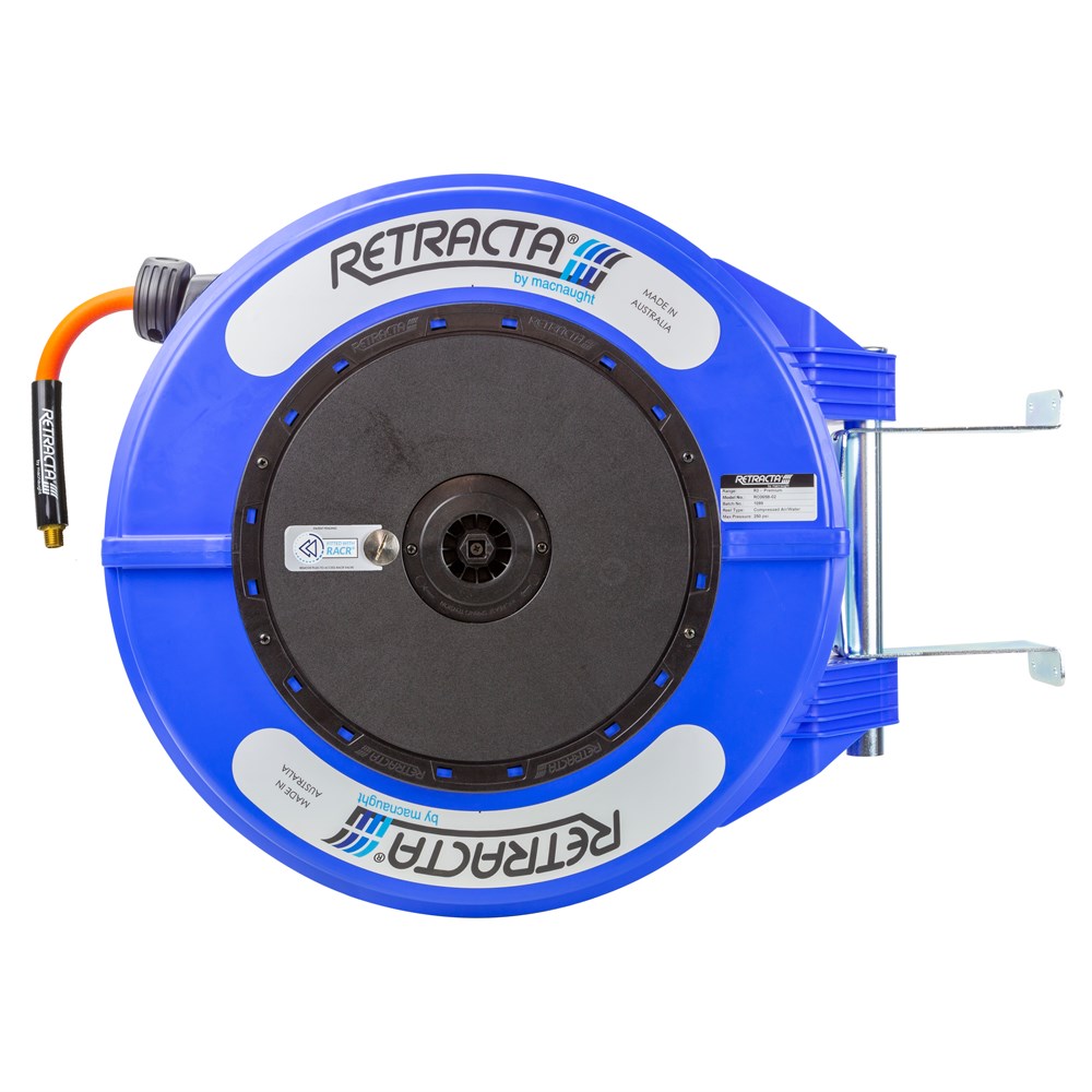 Retracta R3 FLEX RACR veerbediende lucht-waterhaspel met 20m x 3/8 " slang (Blauw)
