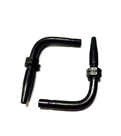 Pijpeind 6mm haaks zwart