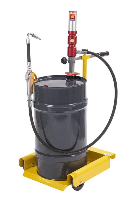Pneumatische olie set 3:1, 50-60 ltr., incl 3 mtr. 1/2" slang, afgifte pistool, op rijwagen
